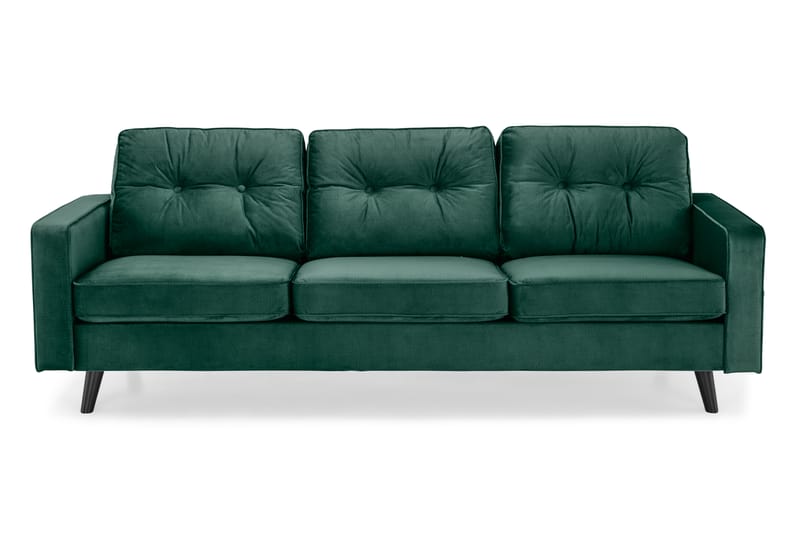 Monroe Fløyelssofa 3-seter - Grønn - Fløyel sofaer - Sofa 3 seter