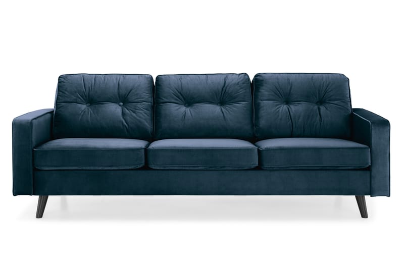 Monroe Fløyelssofa 3-seter - Midnattsblå - Fløyel sofaer - Sofa 3 seter