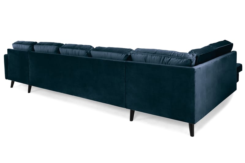 Monroe U-sofa Large med Divan Høyre Fløyel - Midnattsblå - U-sofa - Fløyel sofaer