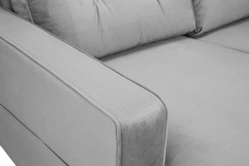 Monroe U-sofa Large med Divan Venstre Fløyel - Lysegrå - U-sofa - Fløyel sofaer
