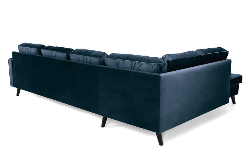 Monroe U-sofa med Divan Høyre Fløyel - Midnattsblå - U-sofa - Fløyel sofaer