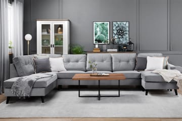 Monroe U-sofa med divan høyre fløyel - Møbler - Sofaer - Fløyel sofaer