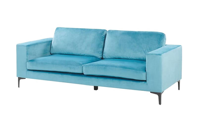 Nikkala Fløyelssofa - Blå - Fløyel sofaer - Sofa 3 seter