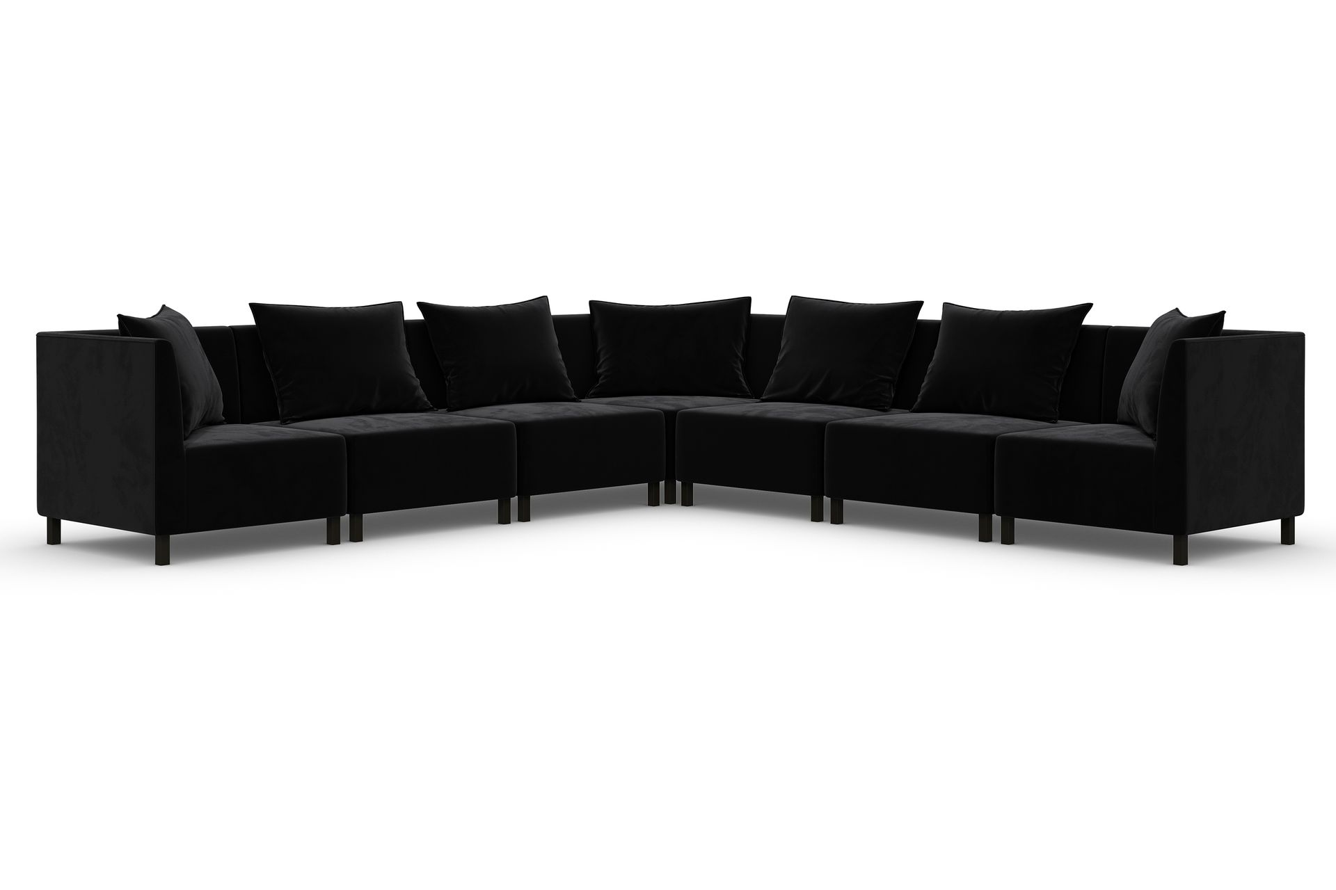 Noelia Modulhjørnesofa Vendbar Fløyel - Svart - Møbler - Sofaer - Fløyel sofaer