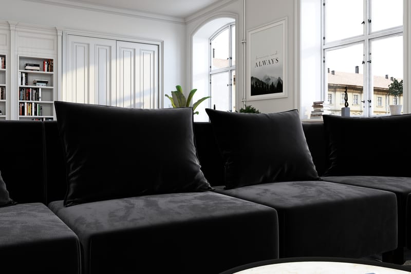 Noelia Modulhjørnesofa Vendbar Fløyel - Svart - Møbler - Sofaer - Fløyel sofaer
