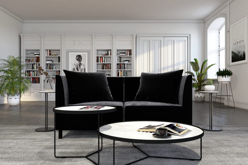 Noelia Modulsofa 2-seter Fløyel - Svart - Møbler - Sofaer - Fløyel sofaer