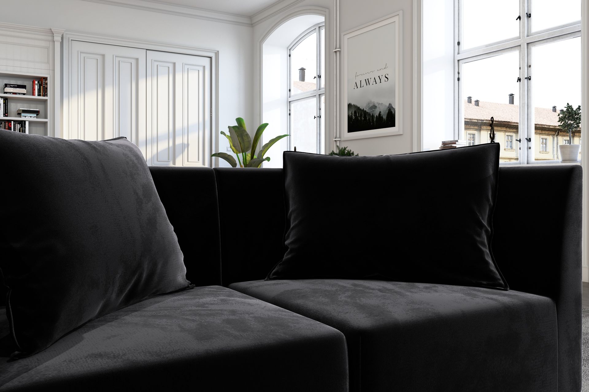 Noelia Modulsofa 2-seter Fløyel - Svart - Møbler - Sofaer - Fløyel sofaer
