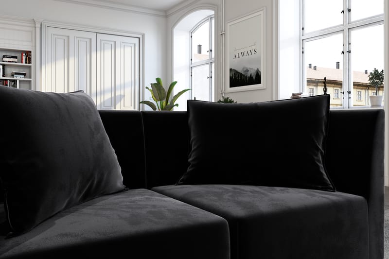 Noelia Modulsofa 2-seter Fløyel - Svart - Møbler - Sofaer - Fløyel sofaer