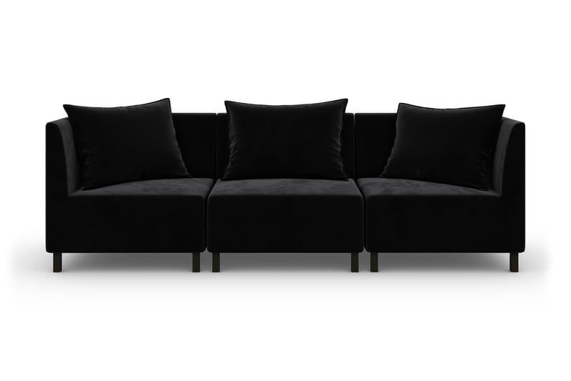 Noelia Modulsofa 3-seter Fløyel - Svart - Møbler - Sofaer - Fløyel sofaer