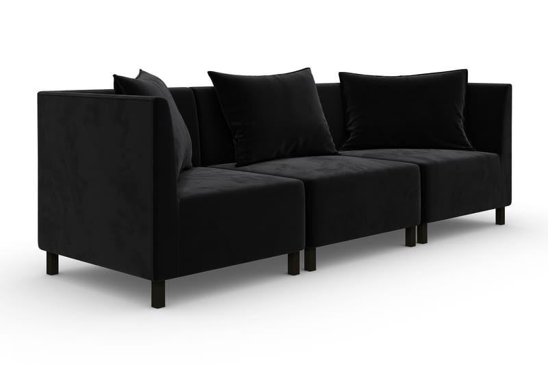 Noelia Modulsofa 3-seter Fløyel - Svart - Møbler - Sofaer - Fløyel sofaer