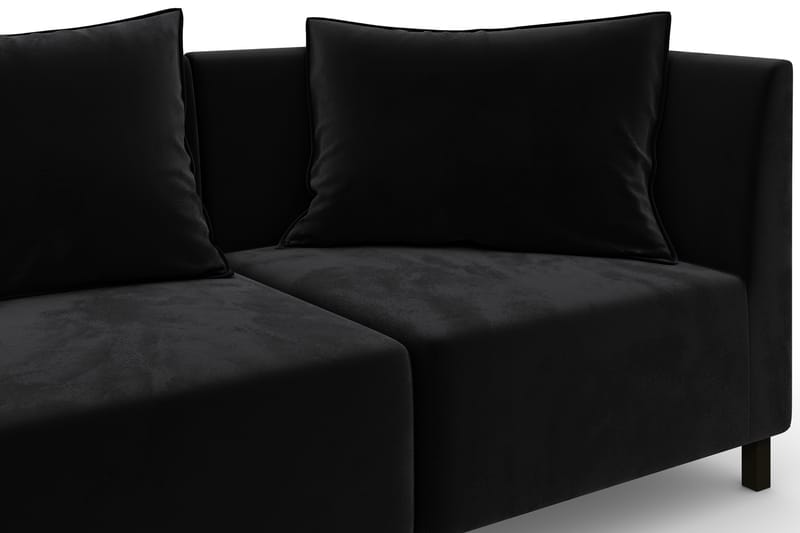 Noelia Modulsofa 3-seter Fløyel - Svart - Møbler - Sofaer - Fløyel sofaer