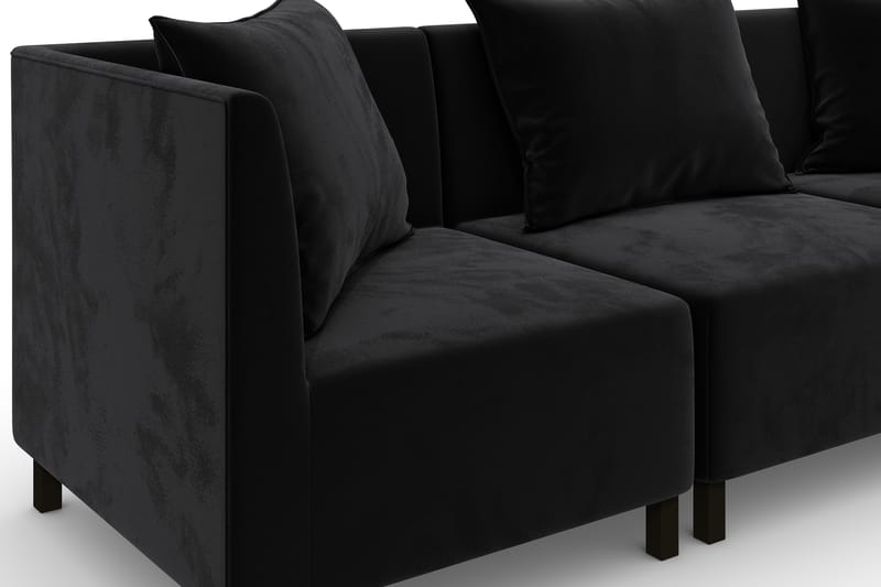 Noelia Modulsofa 3-seter Fløyel - Svart - Møbler - Sofaer - Fløyel sofaer