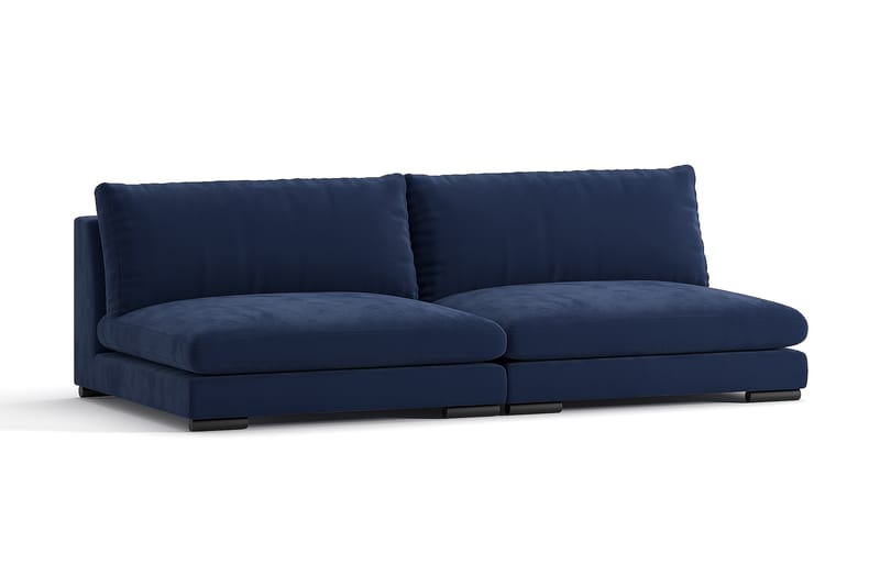 Noha Moduldivansofa - Midnattsblå Fløyel - Fløyel sofaer - Komplett modulsofa