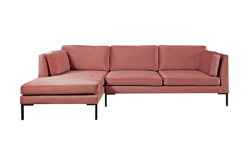 Ocean Hjørnesofa Venstre - Rosa - Sovesofaer - Sovesofa divan - Fløyel sofaer