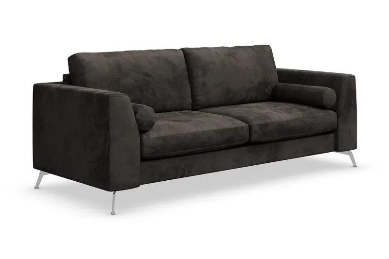 Ocean Lyx 3-seter Sofa - Mørkegrå/Fløyel - Møbler - Sofaer - 2 seter sofa