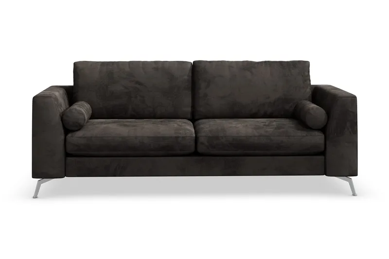 Ocean Lyx 3-seter Sofa, Mørkegrå/Fløyel