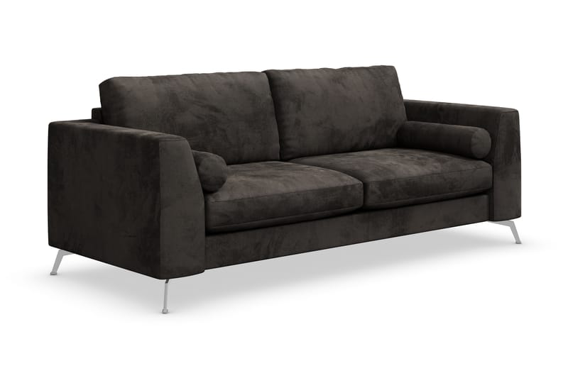 Ocean Lyx 3-seter Sofa - Mørkegrå/Fløyel - Fløyel sofaer - 2 seter sofa