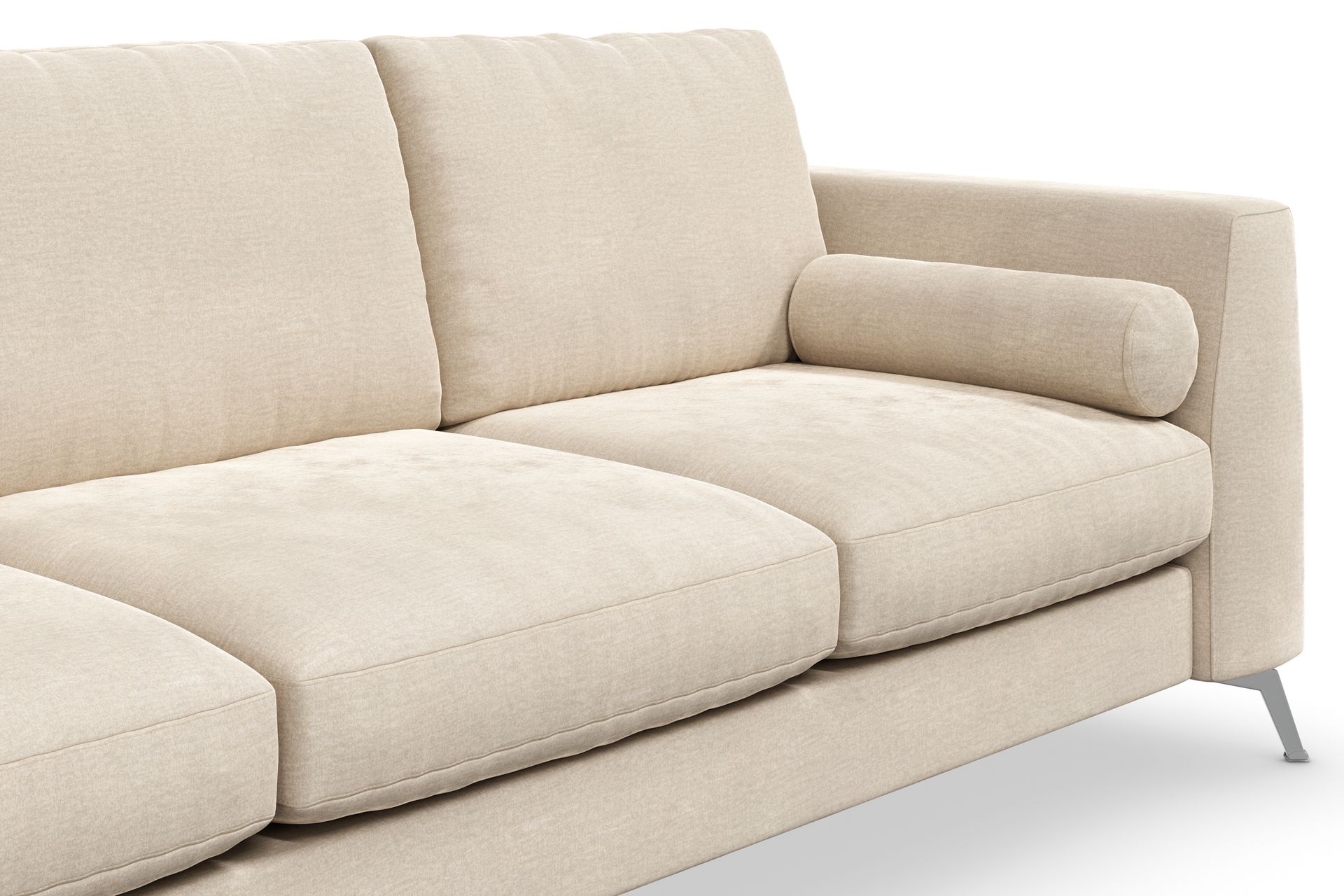 Ocean Lyx 3-seters Fløyelssofa - Beige - Møbler - Sofaer - Fløyel sofaer