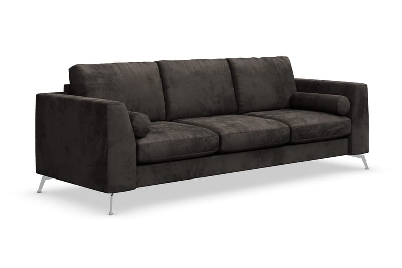 Ocean Lyx 3-seters Fløyelssofa - Mørk grå - Møbler - Sofaer - Sofa 3 seter
