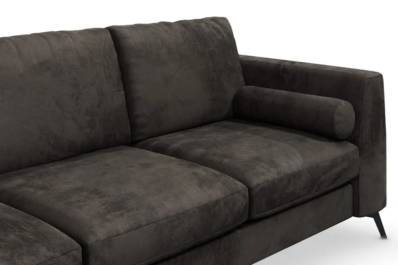Ocean Lyx 3-seters Fløyelssofa - Mørk grå - Møbler - Sofaer - Sofa 3 seter