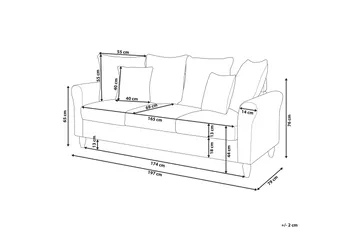 Paretti Sofa Fløyel - Svart - Møbler - Sofaer - Fløyel sofaer