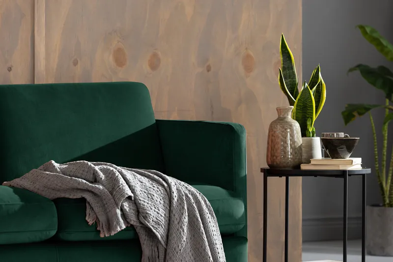 Teodin Fløyelssofa 2-seters - Grønn - Møbler - Sofaer - Fløyel sofaer