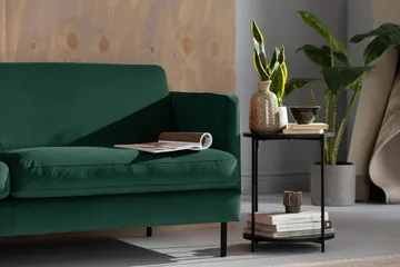 Teodin Fløyelssofa 3-seters - Grønn - Møbler - Sofaer - Fløyel sofaer
