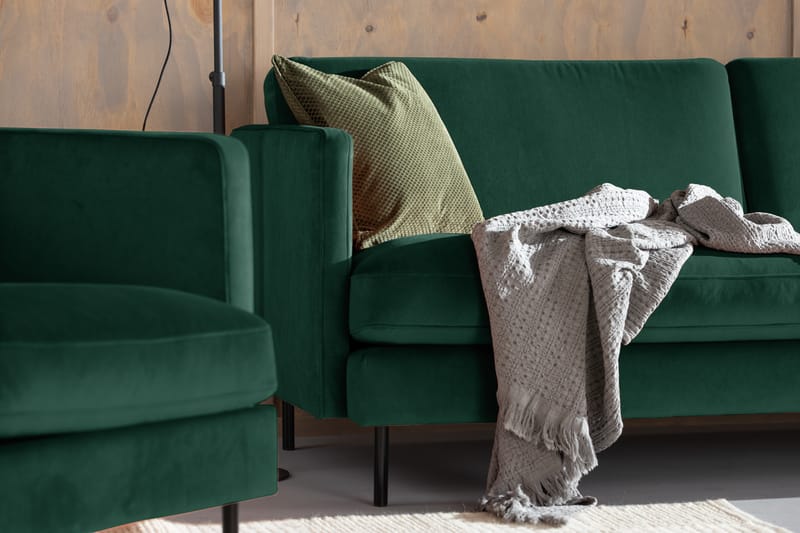 Teodin Fløyelssofa 3-seters - Grønn - Møbler - Sofaer - Fløyel sofaer
