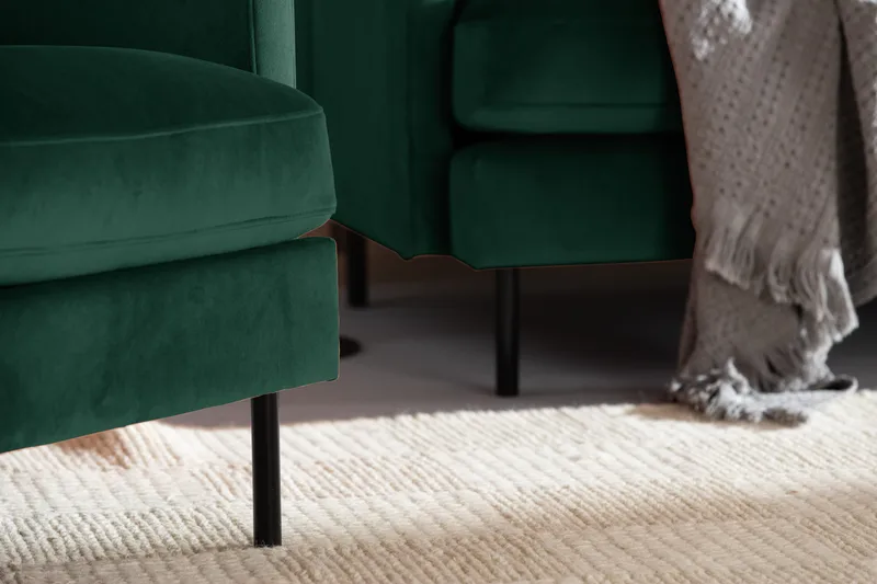 Teodin Fløyelssofa 3-seters - Grønn - Møbler - Sofaer - Fløyel sofaer