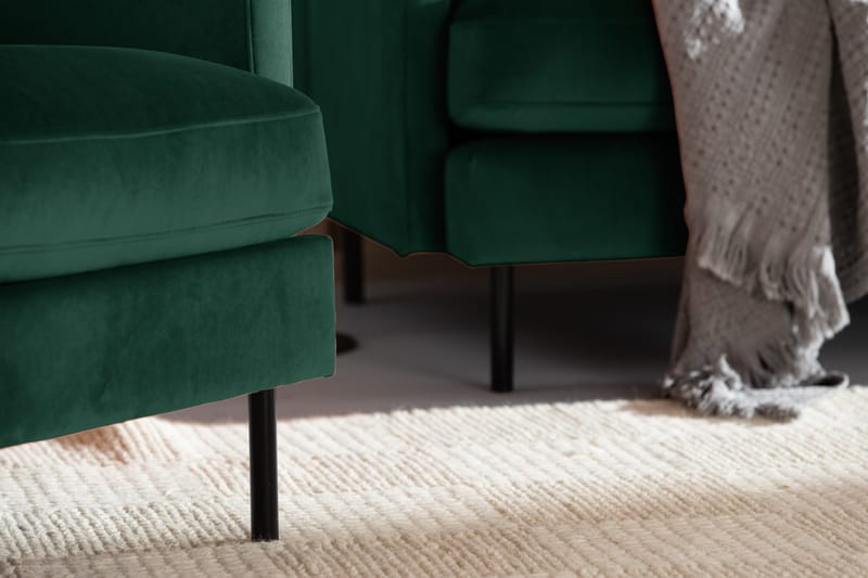 Teodin Fløyelssofa 3-seters - Grønn - Møbler - Sofaer - Fløyel sofaer