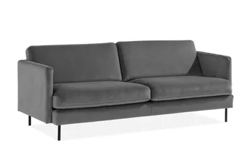 Teodin Fløyelssofa 3-seters - Lysegrå - Møbler - Sofaer - Fløyel sofaer