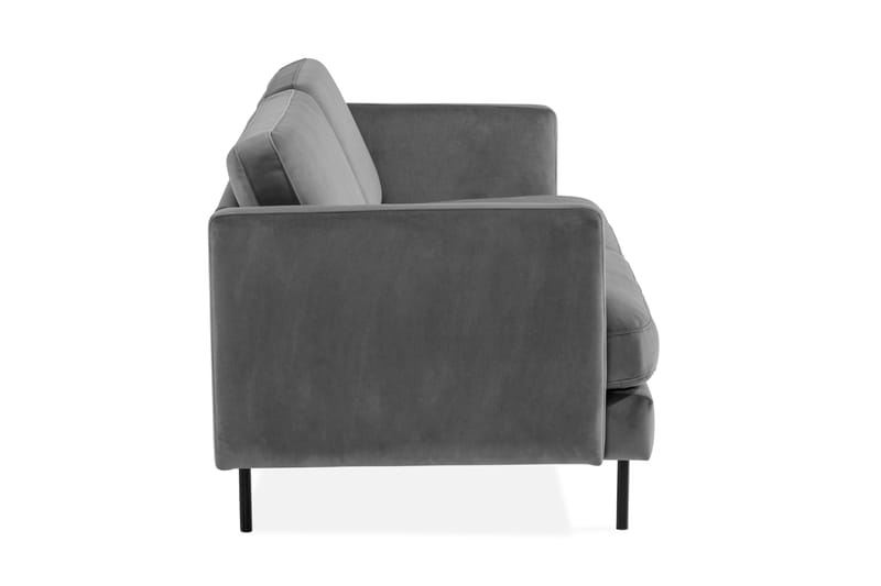 Teodin Fløyelssofa 3-seters - Lysegrå - Fløyel sofaer - Sofa 3 seter