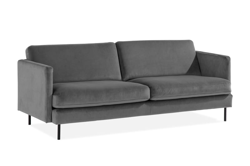 Teodin Fløyelssofa 3-seters - Lysegrå - Fløyel sofaer - Sofa 3 seter