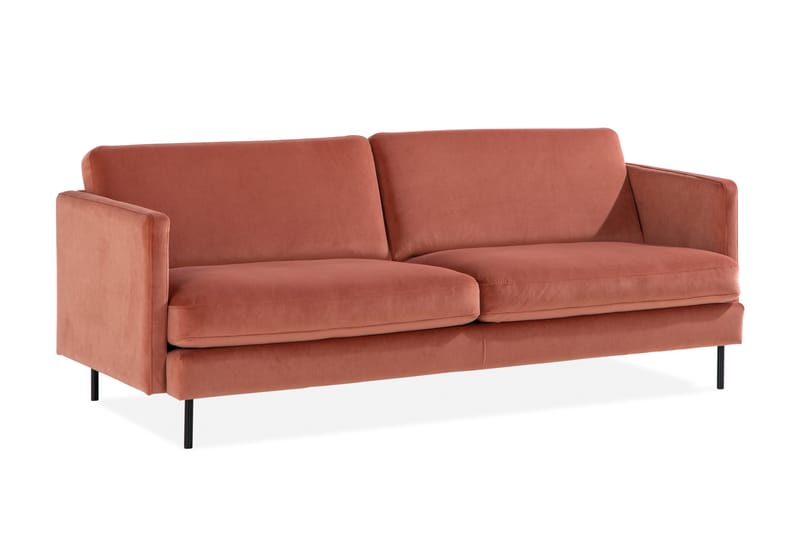 Teodin Fløyelssofa 3-seters - Rosa - Møbler - Sofaer - Fløyel sofaer
