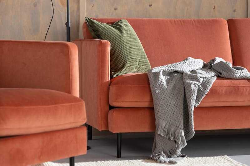 Teodin Fløyelssofa 3-seters - Rosa - Møbler - Sofaer - Fløyel sofaer