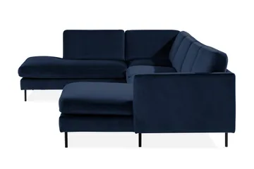 Teodin U-sofa med Divan Fløyel Høyre - Blå - Møbler - Sofaer - Fløyel sofaer
