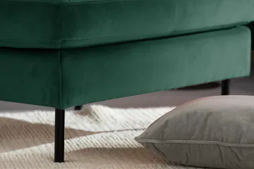 Teodin U-sofa med Divan Fløyel Høyre - Grønn - Møbler - Sofaer - Fløyel sofaer