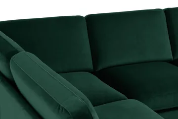 Teodin U-sofa med Divan Fløyel Høyre - Grønn - Møbler - Sofaer - Fløyel sofaer