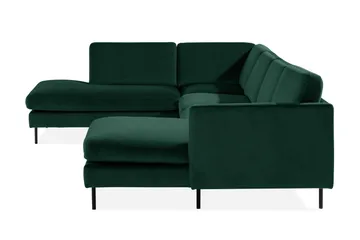 Teodin U-sofa med Divan Fløyel Høyre - Grønn - Møbler - Sofaer - Fløyel sofaer
