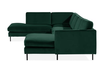 Teodin U-sofa med Divan Fløyel Høyre - Grønn - Møbler - Sofaer - Fløyel sofaer