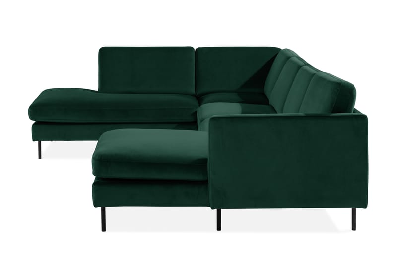 Teodin U-sofa med Divan Fløyel Høyre - Grønn - Møbler - Sofaer - Fløyel sofaer