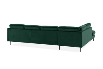 Teodin U-sofa med Divan Fløyel Høyre - Grønn - Møbler - Sofaer - Fløyel sofaer