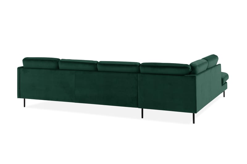 Teodin U-sofa med Divan Fløyel Høyre - Grønn - Møbler - Sofaer - Fløyel sofaer
