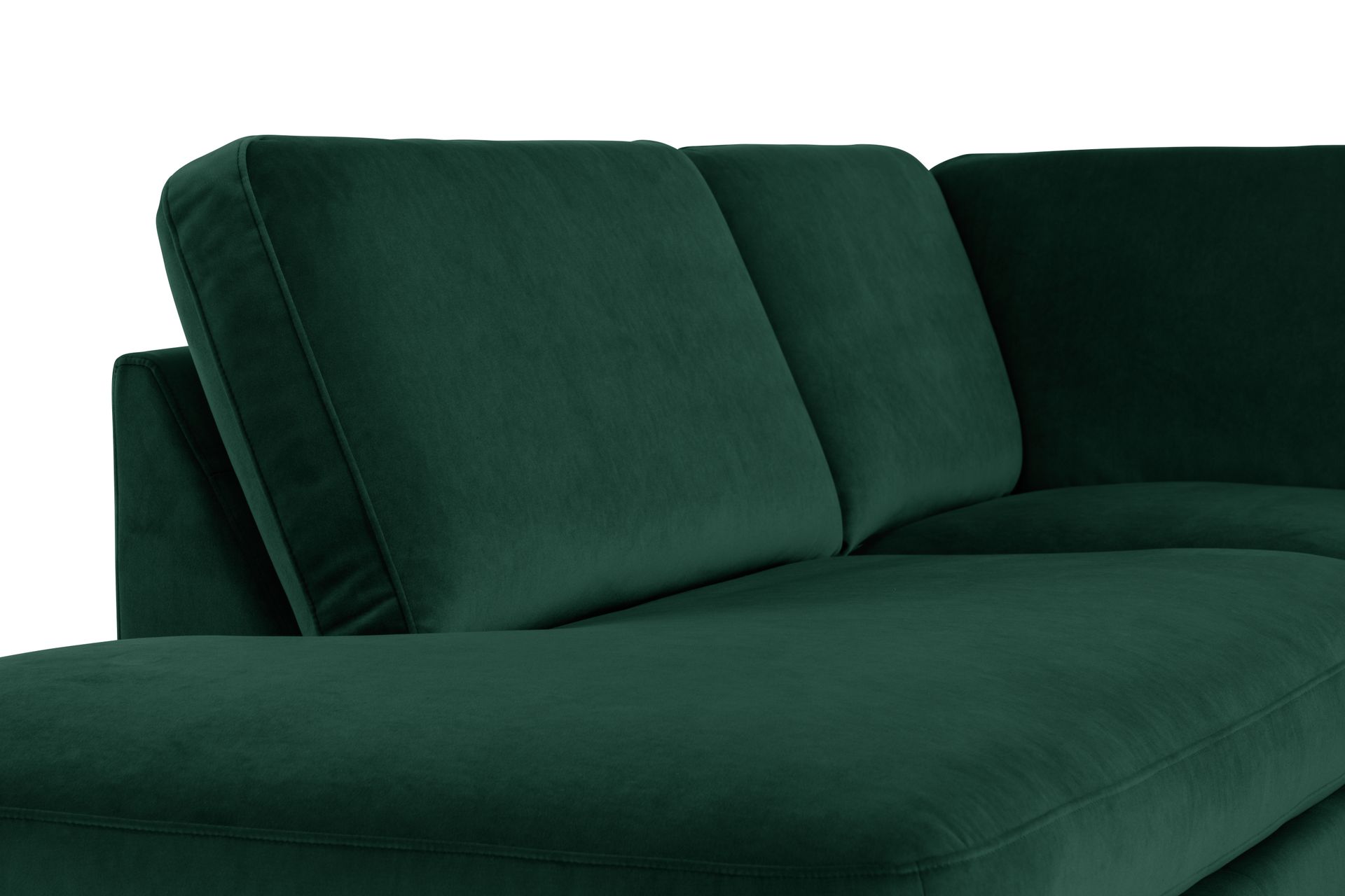 Teodin U-sofa med Divan Fløyel Høyre - Grønn - Møbler - Sofaer - Fløyel sofaer