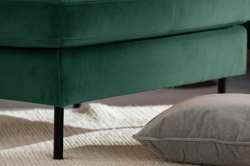 Teodin U-sofa med Divan Fløyel Høyre - Grønn - Møbler - Sofaer - Fløyel sofaer