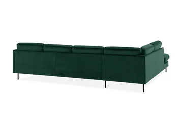 Teodin U-sofa med Divan Fløyel Høyre - Grønn - Møbler - Sofaer - Fløyel sofaer