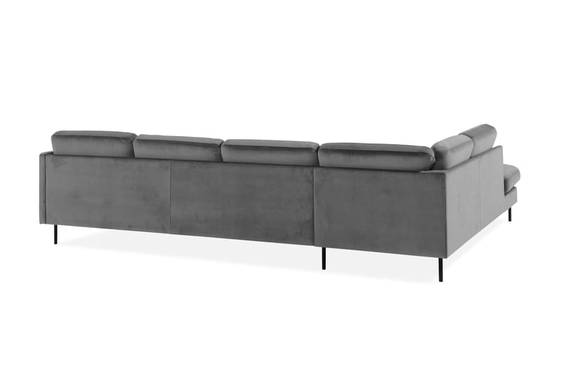 Teodin U-sofa med Divan Fløyel Høyre - Lysegrå - Møbler - Sofaer - Fløyel sofaer