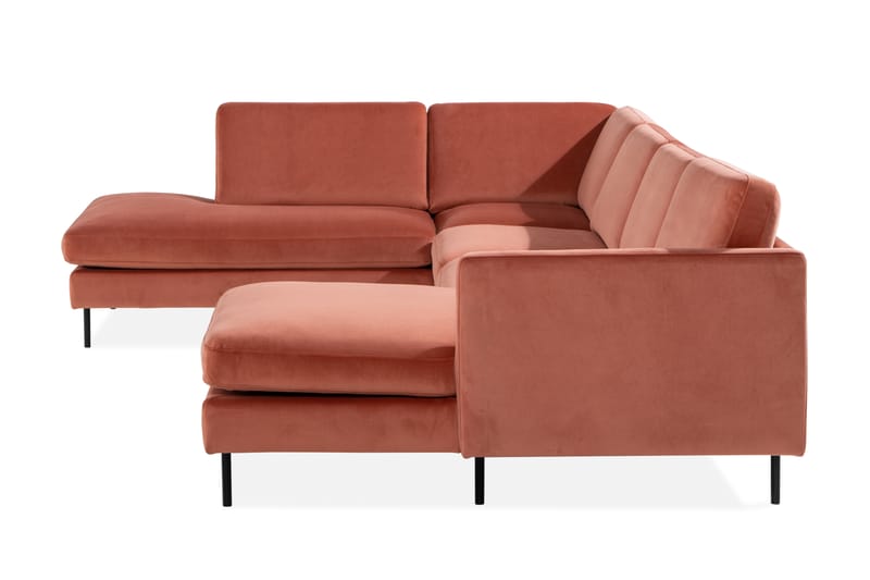 Teodin U-sofa med Divan Fløyel Høyre - Rosa - U-sofa - Fløyel sofaer