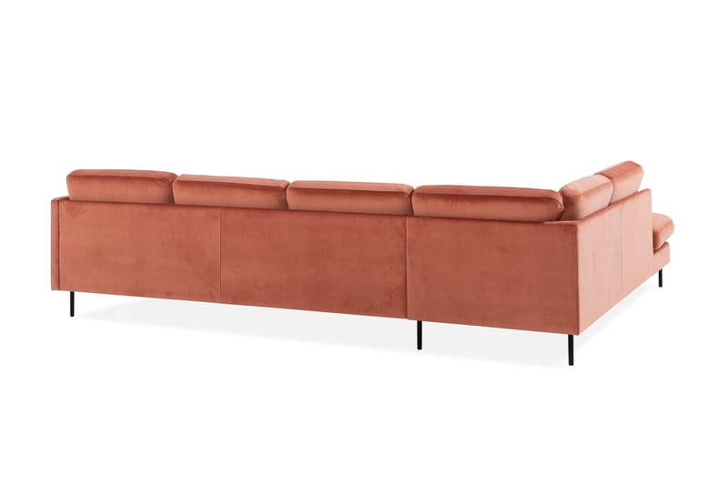 Teodin U-sofa med Divan Fløyel Høyre - Rosa - U-sofa - Fløyel sofaer