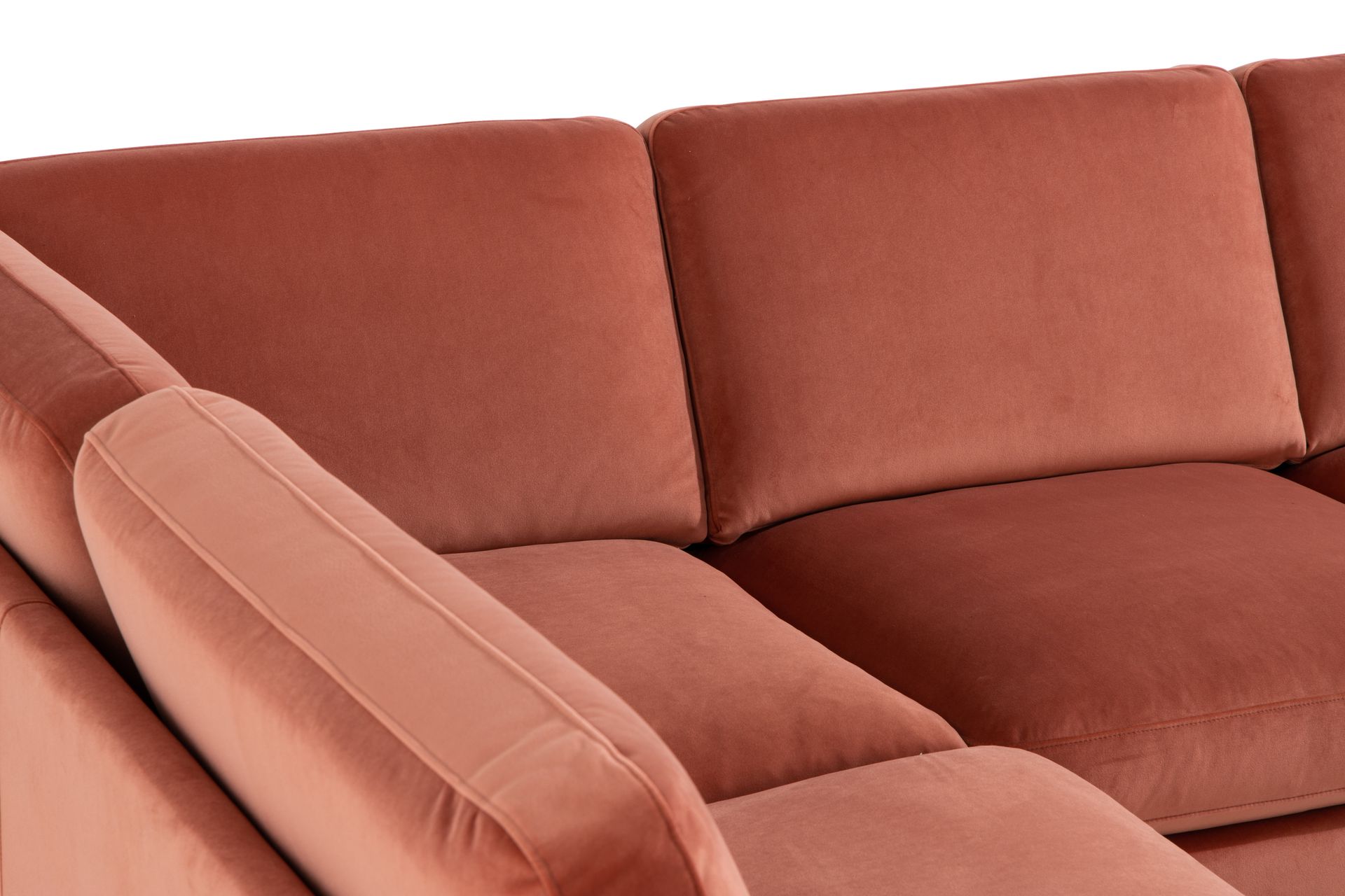 Teodin U-sofa med Divan Fløyel Høyre - Rosa - Møbler - Sofaer - Fløyel sofaer